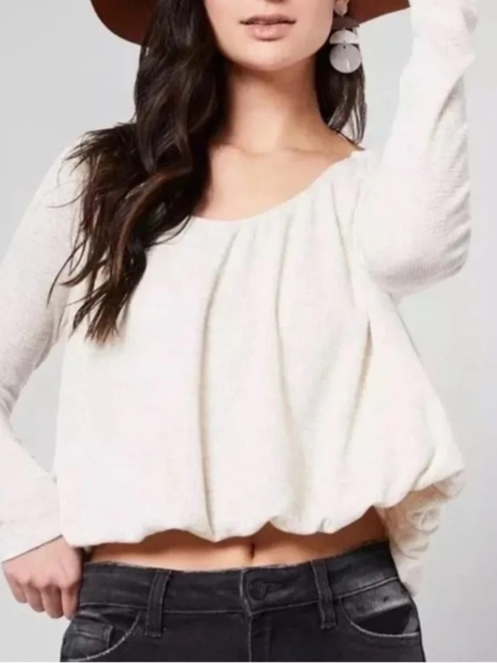 We the Free Size Medium M Bondi Thermal Long Sleeve Oatmeal Medium lot6476